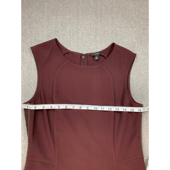 Ann Taylor Dress Career Sleeveless Knee Length Classic Burgundy Size 10 - Picture 7 of 8